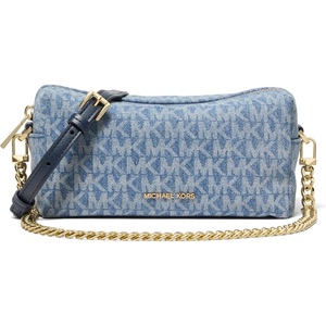 image:imageMichael Kors Womens Bryant Small Soft Crossbody with ChainGoldtone HardwareMk Signature DenimLight Vintage Blue Wash