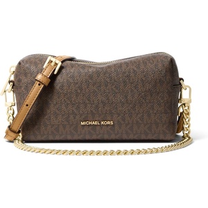 image:imageMichael Kors Womens Bryant Small Soft Crossbody with ChainGoldtone HardwareMk SignatureBurnt Khaki