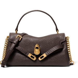 image:imageMichael Kors Womens Hamilton Moderne Extra Small Flap CrossbodyGoldtone HardwareTextured LeatherChocolate