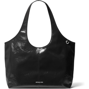 image:imageMichael Kors Womens Henly Large Shopper ToteSilvertone HardwareDistressed LeatherBlack