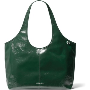 image:imageMichael Kors Womens Henly Large Shopper ToteSilvertone HardwareDistressed LeatherMoss