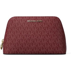 image:imageMichael Kors Womens Jet Set Medium Travel Pouch CharmMK SignatureDeep Red