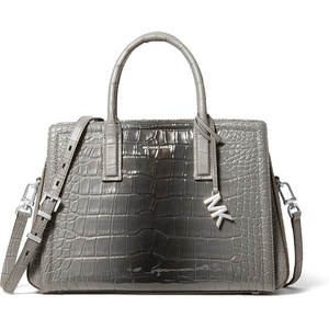 image:imageMichael Kors Womens Laila Medium SatchelSilvertone HardwareEmbossed LeatherHeather Grey