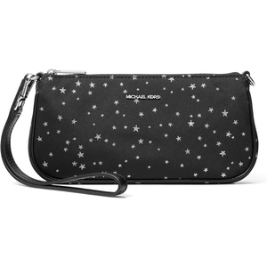 image:imageMichael Kors Womens Maddie Small Convertible Pochette SilverTone HardwareJacquard StarsBlack