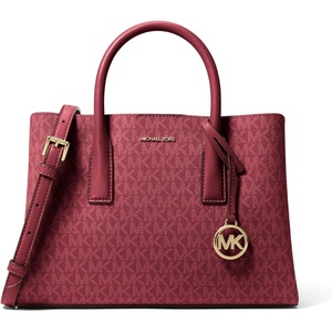 image:imageMichael Kors Womens Ruthie Small SatchelGoldtone HardwareDs Mk Signature Semi Lux SmNappa BkgDeep Red