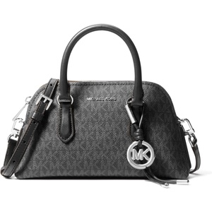 image:imageMichael Kors Womens Shaye Small Dome CrossbodySilvertone HardwareMk SignatureBlack