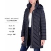 image:imageMichael Kors Womens Long Lightweight Packable Puffer Jacket With HoodBlack
