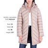 image:imageMichael Kors Womens Long Lightweight Packable Puffer Jacket With HoodChampagne