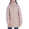 image:imageMichael Kors Womens Long Lightweight Packable Puffer Jacket With HoodChampagne