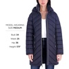 image:imageMichael Kors Womens Long Lightweight Packable Puffer Jacket With HoodNavy