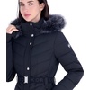 image:imageMichael Kors Womens Long Puffer Coat with Belt and Faux Fur HoodBlack