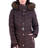 image:imageMichael Kors Womens Long Puffer Coat with Belt and Faux Fur HoodChocolate