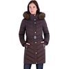 image:imageMichael Kors Womens Long Puffer Coat with Belt and Faux Fur HoodChocolate