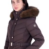 image:imageMichael Kors Womens Long Puffer Coat with Belt and Faux Fur HoodChocolate