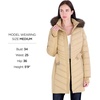 image:imageMichael Kors Womens Long Puffer Coat with Belt and Faux Fur HoodKhaki