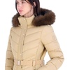 image:imageMichael Kors Womens Long Puffer Coat with Belt and Faux Fur HoodKhaki