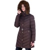 image:imageMichael Kors Womens Long Puffer Coat with Belt and Faux Fur HoodChocolate
