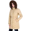 image:imageMichael Kors Womens Long Puffer Coat with Belt and Faux Fur HoodKhaki