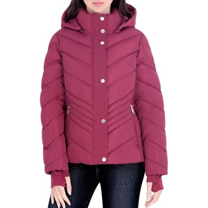 image:imageMichael Kors Womens Active Lightweight Hooded Puffer JacketCranberry