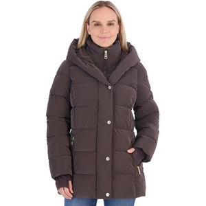 image:imageMichael Kors Womens Shiny Cold Weather Puffer Coat with Insulated BibChocolate