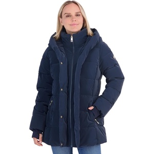 image:imageMichael Kors Womens Shiny Cold Weather Puffer Coat with Insulated BibNavy