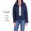 image:imageMichael Kors Womens Lightweight Logo Zipper Packable Hooded Puffer JacketNavy