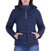 image:imageMichael Kors Womens Lightweight Logo Zipper Packable Hooded Puffer JacketNavy