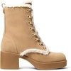 image:imageMichael Kors Womens Bryant Lace Up BootieSuedeFaux FurBurnt Khaki